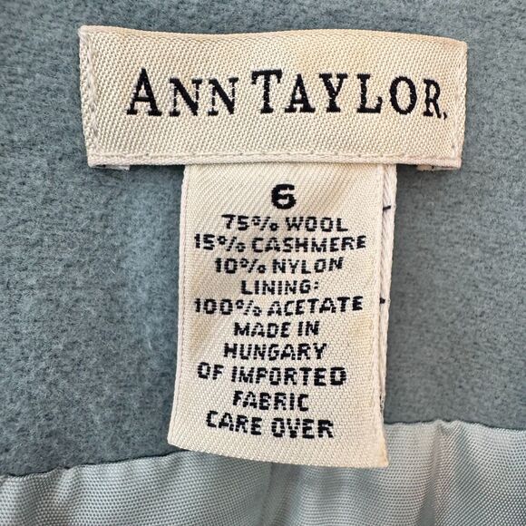 Ann Taylor Light Blue Vintage Wool Cashmere Blazer Size 6 - Picture 6 of 6